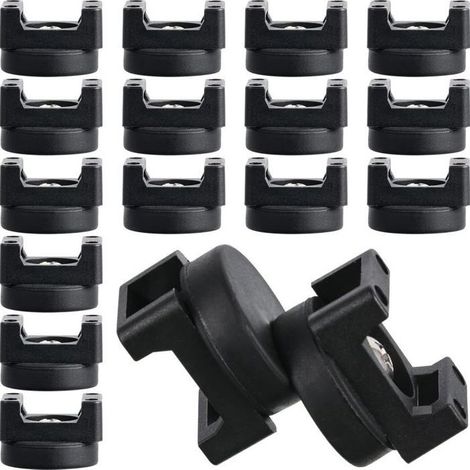 Lot de 15 supports de câbles magnétiques noirs, pour appareils électriques multi-usages (22 mm) (1/5)
