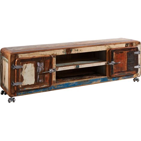 Meuble TV 180x45 Bois de récupération laqué Multicolore FREEZY 32 (1/3)
