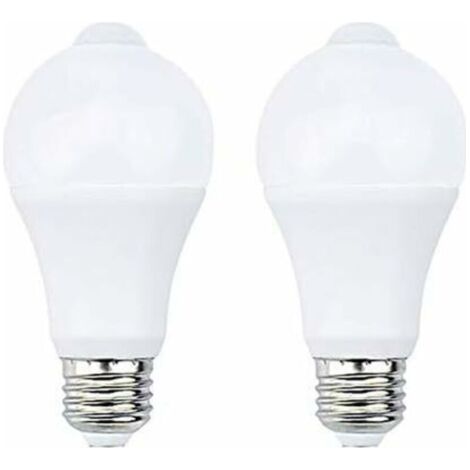 12W E27 PIR Infrarouge Ampoule LED avec Détecteur de Mouvement ON/OFF Automatiquement A60 220V 700lm équivalent 70W Halogène pour Escalier Couloir Garage（Lot de 2,Blanc Chaud 2700k） (1/5)