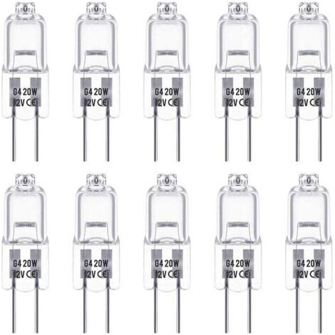 G4 Halogenlampe, 12V 20W Halogenlampe mit Stiftsockel, warmweiß 2800K, dimmbar, G4 Niedervolt-Halogenlampe, klare Kapsel-Halogenlampe, 10er-Packung. (1/5)