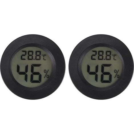 2PCS Hygromètre et Thermomètre Numérique LCD Mini Forme Ronde Mesure Humidité Température pour Terrarium Reptile