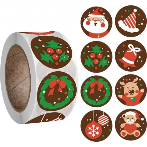 Rouleau De Autocollants NoëL Autocollant Vacances DéCoration 1 500 Pack (1/5)