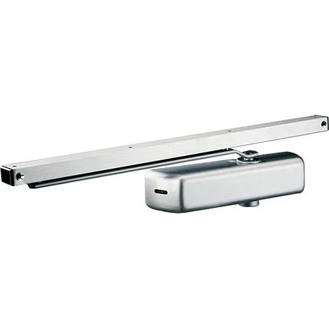 JPM – Ferme-porte argent FP2101990A – Force 3 selon norme EN1154 – Bras à glissière – Frein à l'ouverture – Pour vantail jusqu'à 60kg