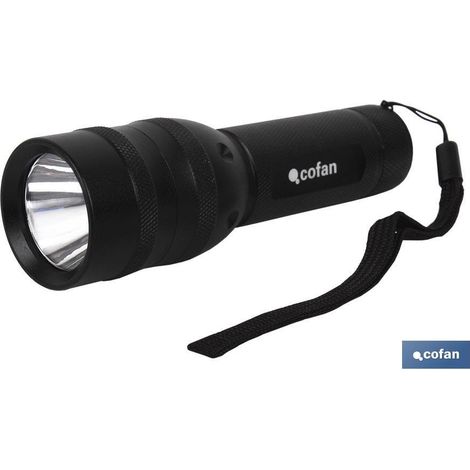 COFAN linterna alum. high power led 120lm ø3,7 x15cm , Linterna Aluminio Led 3W, 120 lúmenes, con medidas de 3.7 x 15cm, 3 funciones, distancia 100 metros, grado IPX3,