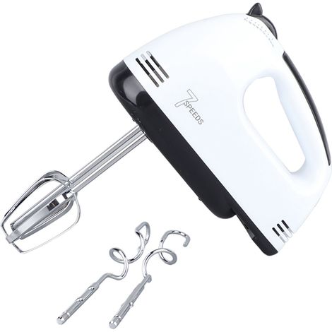 Batteur électrique à main multifonctionnel à 7 vitesses pour la cuisine, idéal pour la pâtisserie, les gâteaux, les œufs et les crèmes. Prise américaine 110-120 V. (1/5)