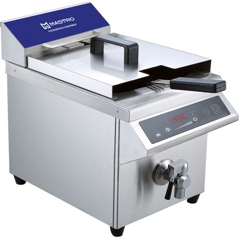 Friteuse à induction avec robinet de vidange, capacité d'huile 8 litres 247x345x440 mm - VIRTUS