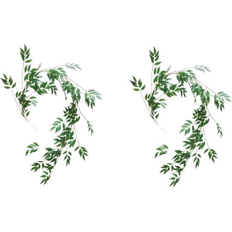 2pièces Guirlande De Plantes Artificielles Rattan De Feuillage De pour Décoration Mariage Et Événements Intérieurs (1/5)