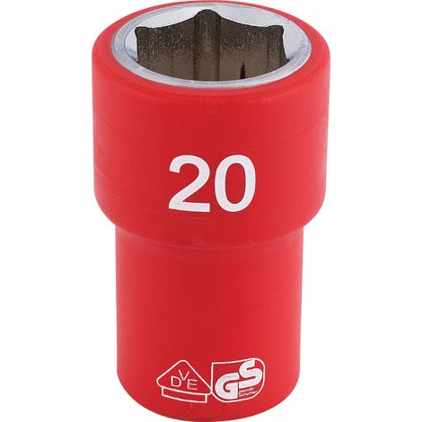 Draper 31882 Draper Expert Fully Insulated VDE Socket, 1/2"" Sq. Dr., 20mm (1/5)