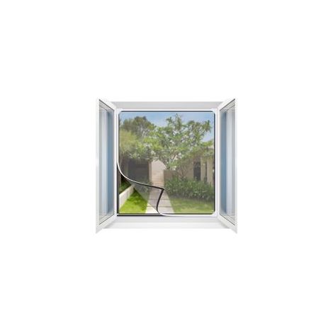 Moustiquaire Fenetre 130x150cm, Magnetique Moustiquaire Aimantée Fenetre Moustiquaire Magnétique pour Fenêtre Empêche Les Insectes, Cadre Blanc en Maille Grise (1/4)