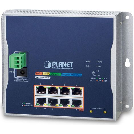 Planet IP30, IPv6/IPv4, L2+ 8-Port, WGS-5225-8P2S