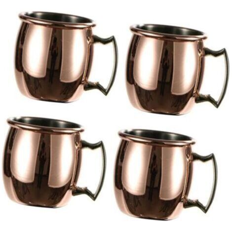4x tasses en cuivre Moscow Mule, (lot de 4) tasses en cuivre massif, fabriquées à la main - 60 ml--