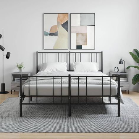 Mesitas noche 2 uds madera ingeniería gris Sonoma 40x35x47,5 cm vidaXL (1/5)