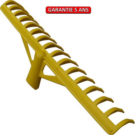 OUTILS PERRIN Râteau fibre jaune a bunker 16 dents courbes sans manche (1/2)