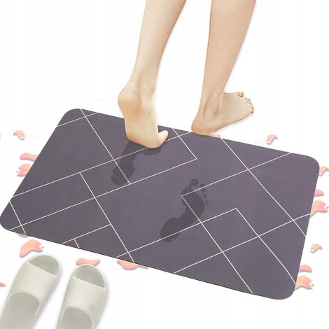 Tappeto da bagno antiscivolo, assorbente, lavabile, 50x80 cm (1/3)