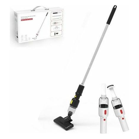 Aspirateur à main, Aspirateur balais, muet,Suceur plat, Noir, Sans fil,Aspirer et balayer en même temps, Puissance d'aspiration élevée, KINSI