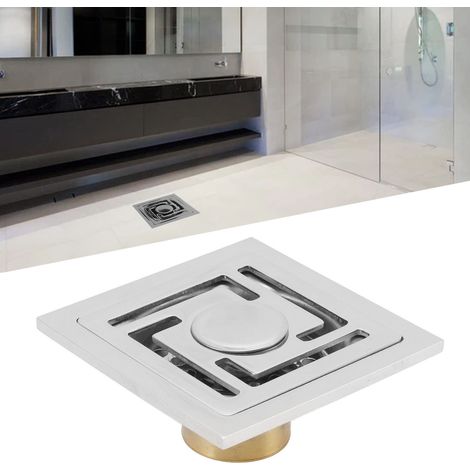 [Rejilla de suelo] Rejilla de suelo cuadrada antideslizante de acero inoxidable con gran capacidad para cocina, baño, garaje y balcón. (1/5)