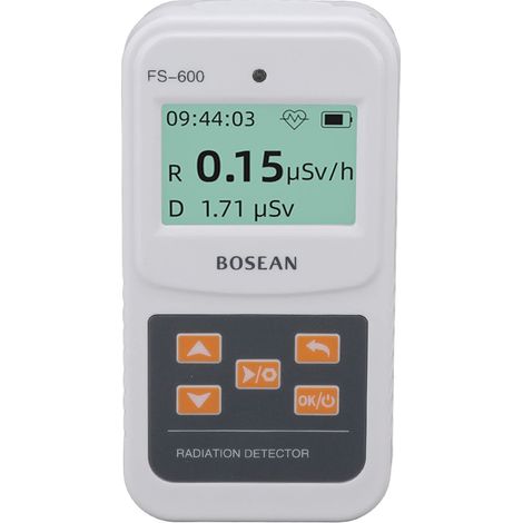 Rilevatore di radiazioni nucleari, rilevatore di radioattività, contatore Geiger portatile, dosimetro personale con 2 modalità di alimentazione e doppia funzione di allarme (bianco) (1/5)