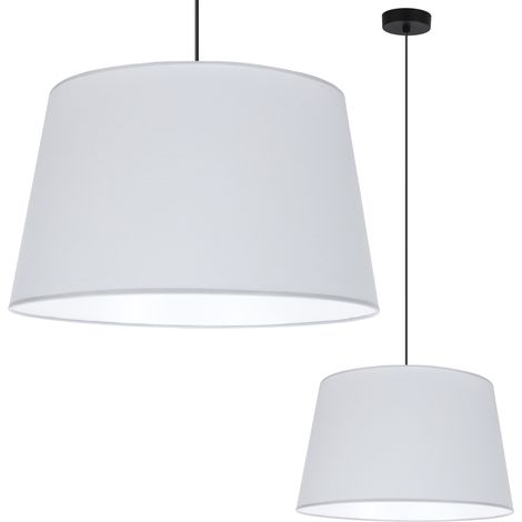 LÁMPARA COLGANTE GAJA CONO NEGRA 1 PLANA PANTALLA GRIS 44CM (1/5)