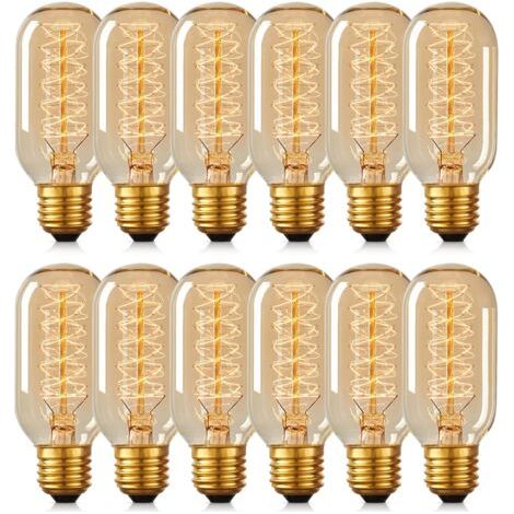 12 Glühbirnen T45 Edison 40W Lampe Wolfram Retro Spirale 220V (1/5)