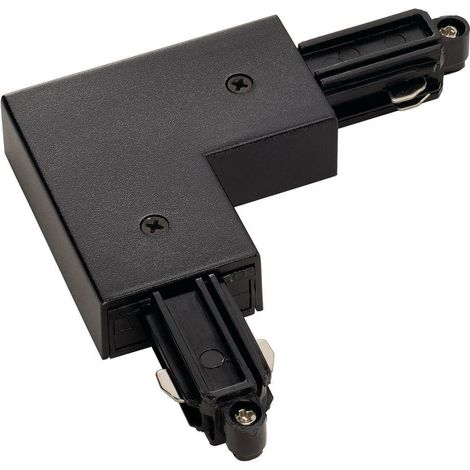 Connecteur 90° pour rail 1 allumage 230V, noir, terre intérieure (1/2)