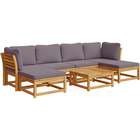 Set Salotto da Giardino 7 pz con Cuscini Legno Massello Acacia vidaXL (1/5)