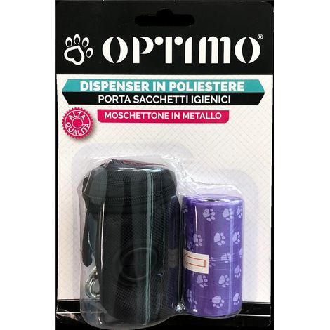 DISPENSER IN STOFFA PORTA SACCHETTI IGIENICI A FORMA DI OSSO PER CANI CON MOSCHETTONE IN METALLO