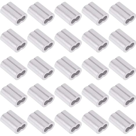 Lot de 150 manchons à sertir en aluminium de 3 mm pour câble métallique et câble ou toute autre chose nécessitant un câble solide.