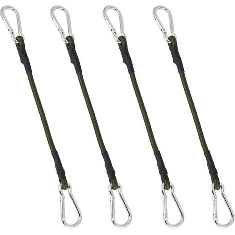 Paquete de 4 cuerdas elásticas resistentes de 30 cm para camping, equipaje y viajes - Crezuo