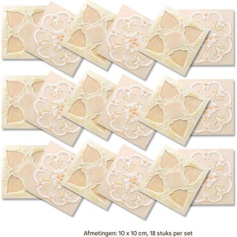 Stickers pour carrelage - Lot de 36 - Autocollants - Imperméables - Stickers décoratifs pour carrelage de cuisine et salle de bain - 10 x 10 cmQT-051-2 (1/5)