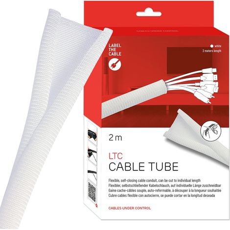 Label The Cable LTC Tubo per Cavi bianco 2 metri in poliestere (1/4)