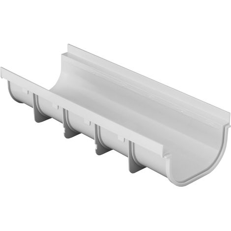 First Plast – Caniveau d'évacuation PVC emboîtable 200 x 500 mm – Hauteur 115 mm – Pour installations sportives et piscines – PVC anti-choc (1/2)