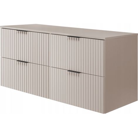 Meuble de salle de bain suspendu - 160 cm - Couleur cachemire - Design moderne - Pratique et élégant