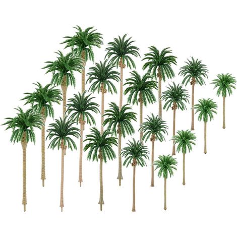 Set de 30 Mini Palmiers Artificiels en Plastique Vert pour Micro-paysages, Forme Réaliste et Étanche, Décoration Fine pour Maison de Poupée ou Jardin en Conteneur (1/5)