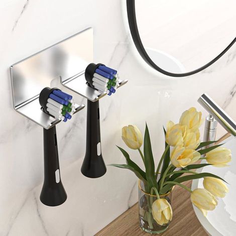 Porte-Brosse À Dents Électrique Mural,Porte-Brosse À Dents Sans Percer Pour Salle De Bain Support De Brosse À Dents Autocoll[CA34] (1/5)