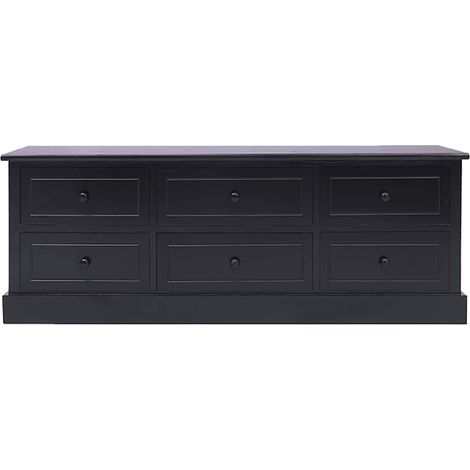 Maison Exclusive - TV-Schrank Schwarz 108x30x40 cm Massivholz Pau (1/5)