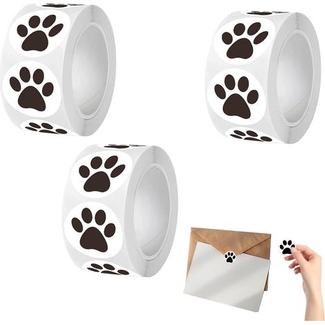1500 Stickers Empreintes de Chien – Autocollants Noir pour Décoration, Idéals pour Cartes, Enveloppes, Cadeaux et Artisanat (1/5)