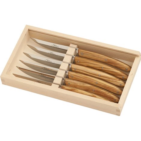 Le Thiers - Coffret 6 couteaux bois d olivier le thiers prestige