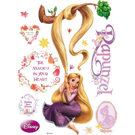 Sticker géant Princesse Raiponce et Arbre Disney