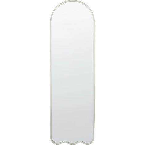 Espejo de pared moderno irregular marco metal hierro decoración sala de estar 45 x 145 cm blanco Bussy (1/5)
