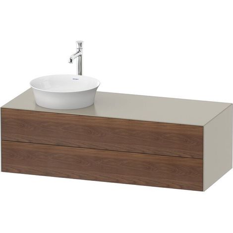 DURAVIT WT4987L77600010 WTU White Tulip lave-mains mural, 2 tiroirs, céramique, gauche