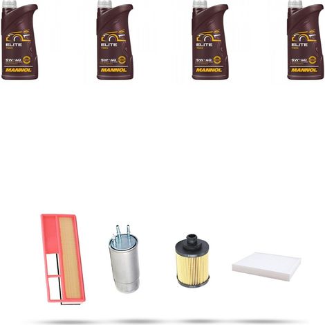 Kit tagliando 4 FILTRI e 4L OLIO compatibile con Fiat Grande Punto 1.3 D Multijet 66kw dal 2005 (1/5)