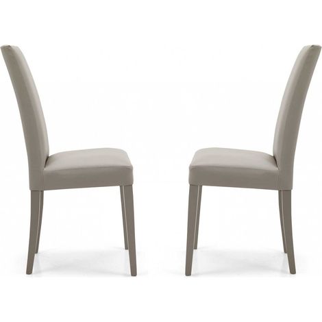 Sedia in ecopelle con gambe verniciate TORTORA mod. DENVER Set da 2 pezzi (1/4)