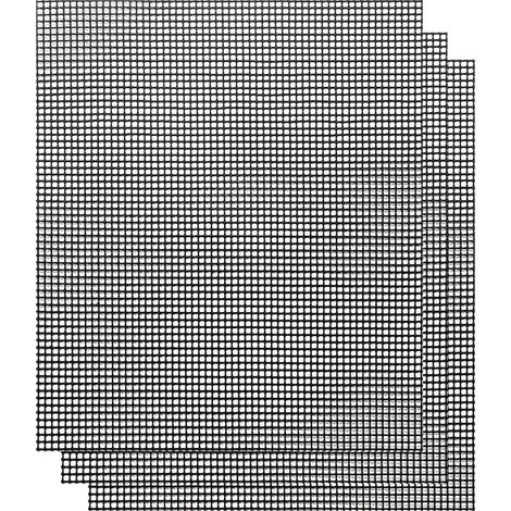 Tapete para parrilla, tapete antiadherente reutilizable para parrilla, 40 x 33 cm, juego de 3, negro (1/5)