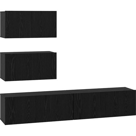 Maison Exclusive - Ensemble meuble TV 4 pcs Chêne noir Bois d'ingénierie