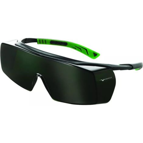 Occhiali di protezione da saldatore ultra-confortevoli compatibili con occhiali da vista tonalità 5 UNIVET Verde Unico (1/2)