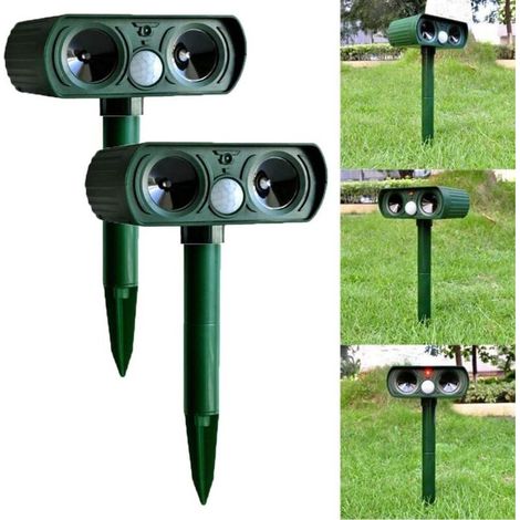 Stück Solar-Ultraschall-Repeller für Hunde und Katzen, Tiere, Füchse, Hirsche, Nagetiere, PIR-Sensor, Bauernhöfe, Garten