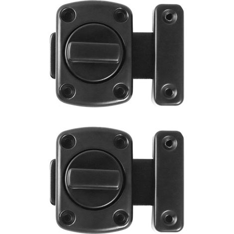 Lot de 2 , loquets rotatifs pour porte , Sécurité loquet verrous , Noir (1/3)