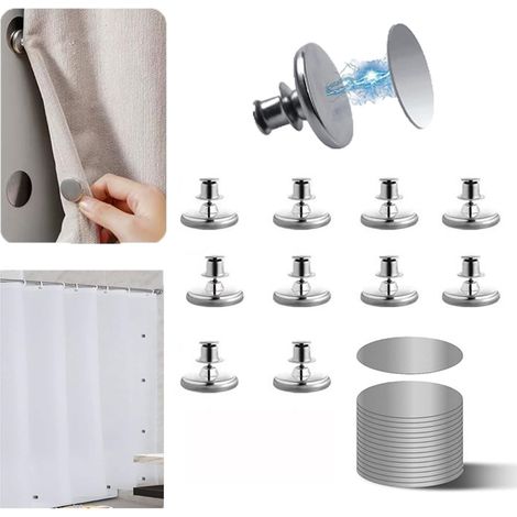 Magnetische Vorhangclips, 10er-Pack. Halten Ihre Duschvorhänge oder Gardinen mühelos an Ort und Stelle. Praktisch fürs Badezimmer.