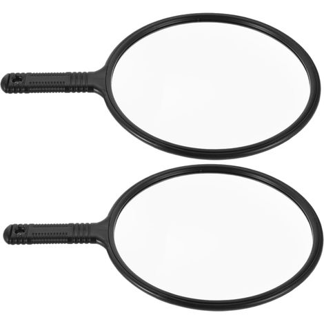 2pièces Miroir Rond Portable avec Poignée Ergonomique pour Coiffure Précise Maquillage et Soins Personnels (1/5)