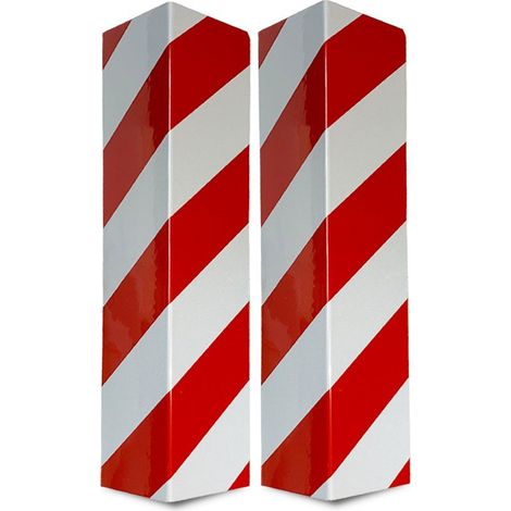 Stoßfester Schaumstoff, rot und weiß, 40 cm lang, 2 Reflektorstreifen, Warnaufkleber (1/4)